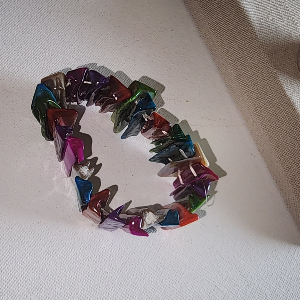 Shell Multi Color Seashell Stretchable Bracelet - image 2